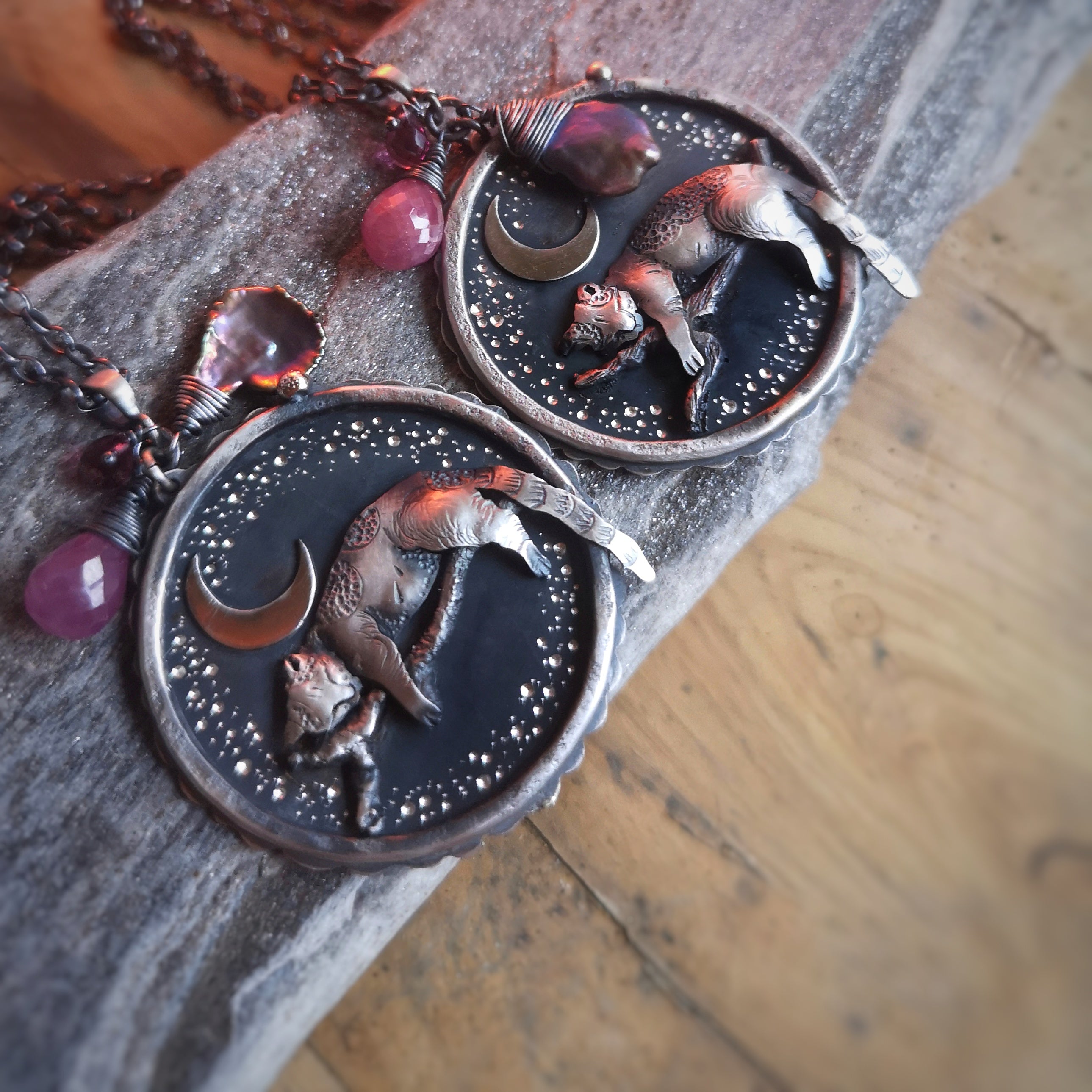 Dream with a Cat II - Shadowbox Necklace