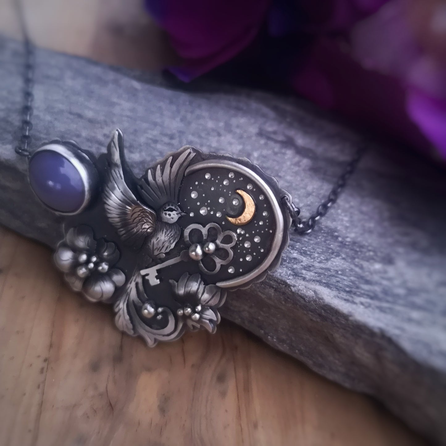 The Key To Life Necklace with Holly Chalcedony