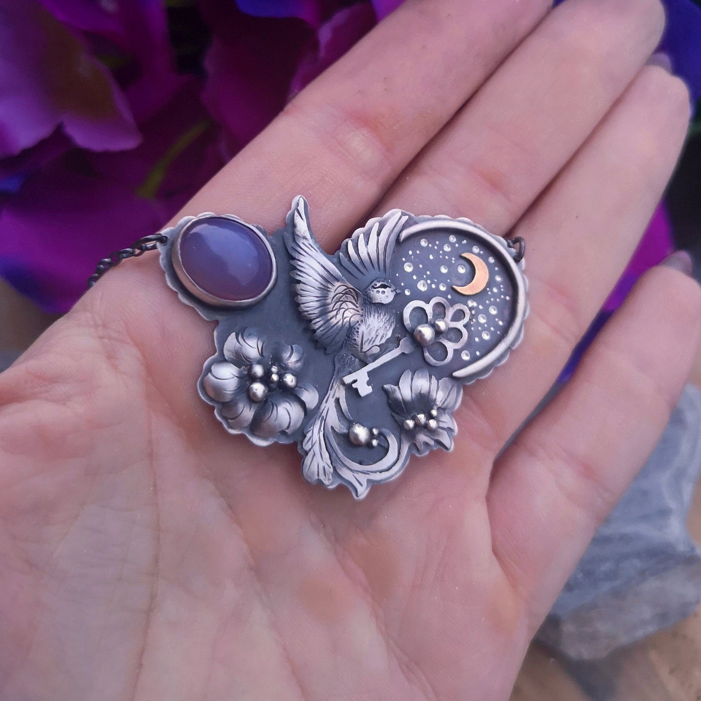 The Key To Life Necklace with Holly Chalcedony