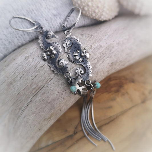 The Seahorse Tassel Earrings