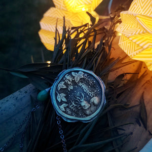 The Deer Shadowbox Necklace with Chrysoprase