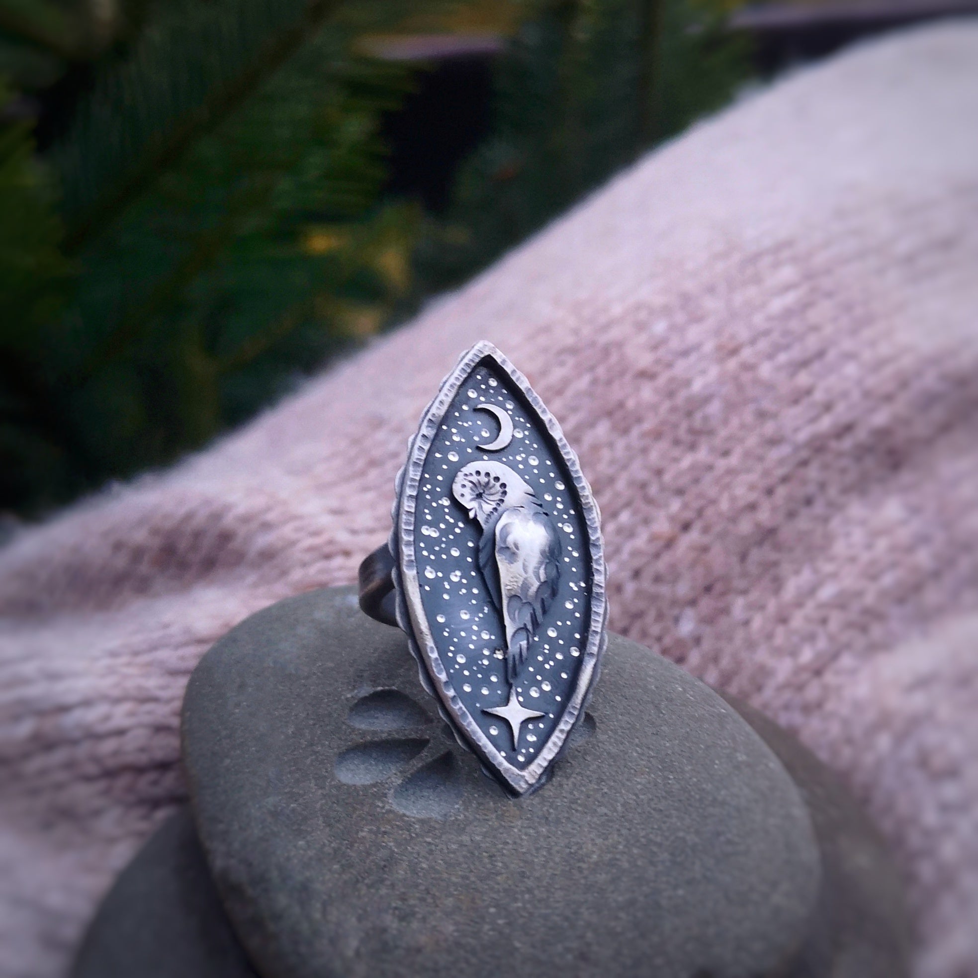 The Barn Owl Totem Ring