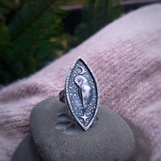 The Barn Owl Totem Ring