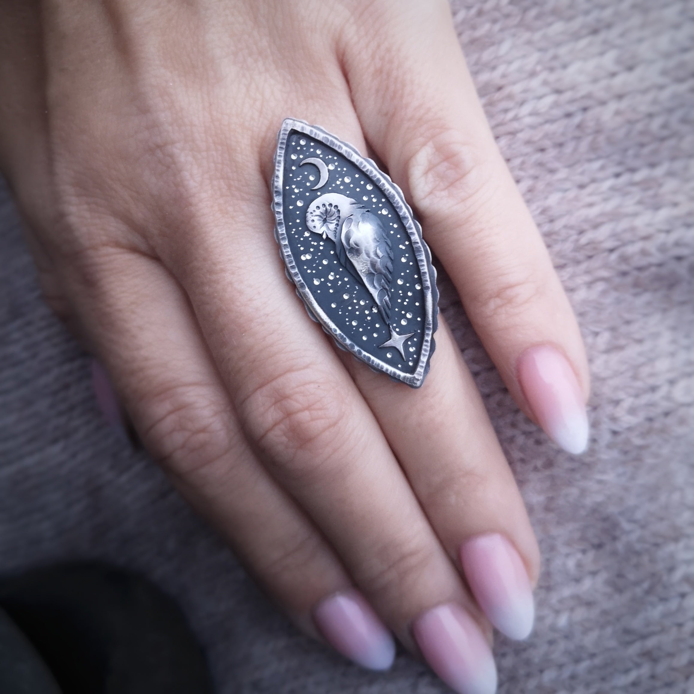 The Barn Owl Totem Ring
