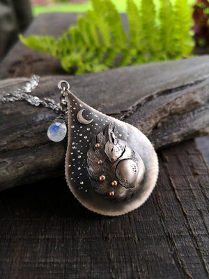 MADE TO ORDER - The Sleeping Squirrel Necklace