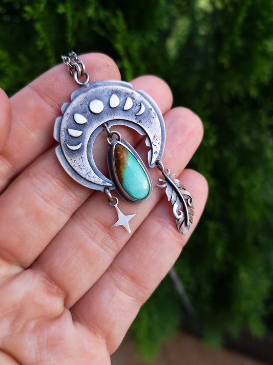 The Moon Necklace - Small Royston Turquoise Necklace