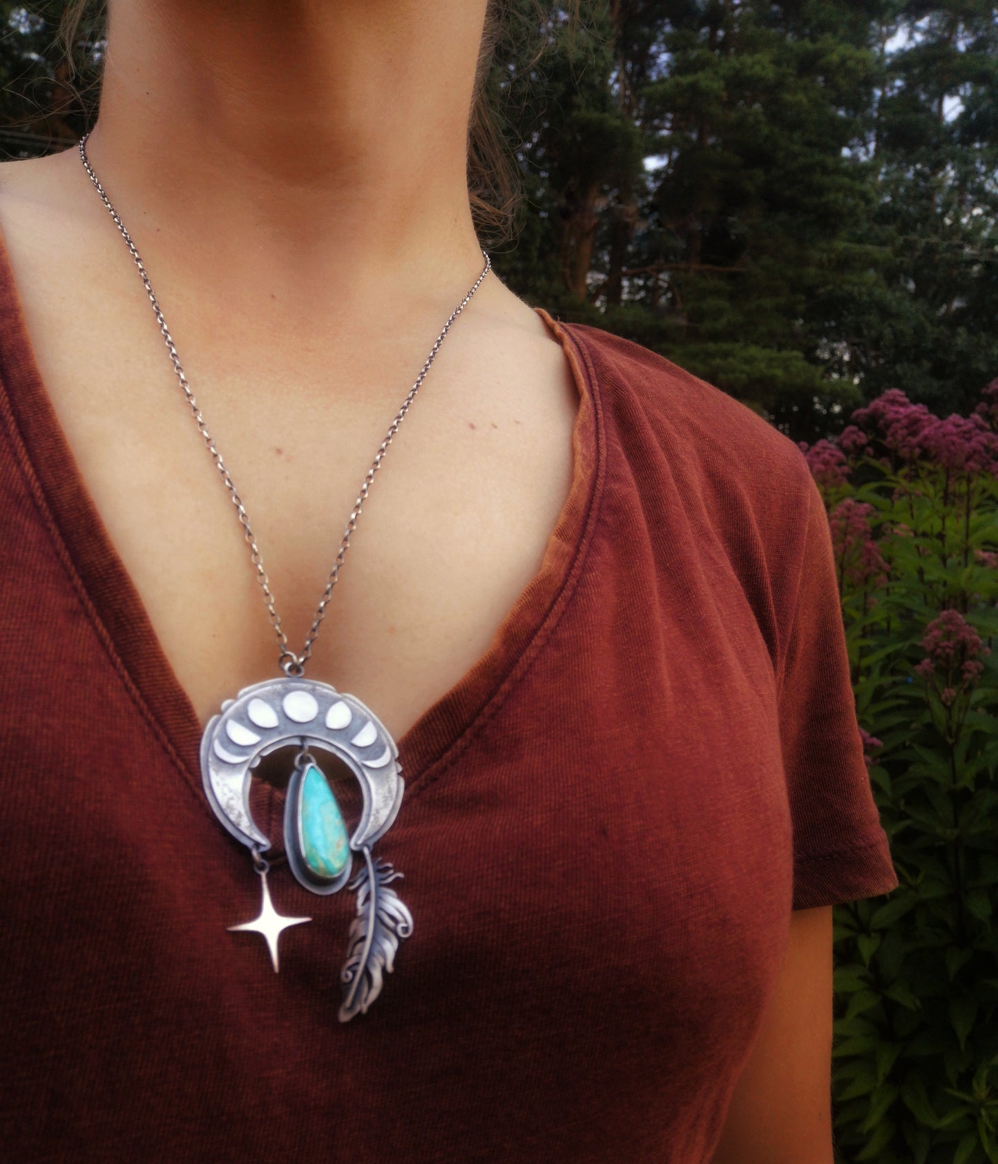 The Moon Necklace - Large Royston Turquoise Necklace
