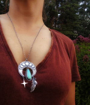The Moon Necklace - Medium Royston Turquoise Necklace