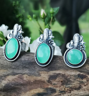 SALE: Saguaro Ring with Chrysoprase 9.25 US