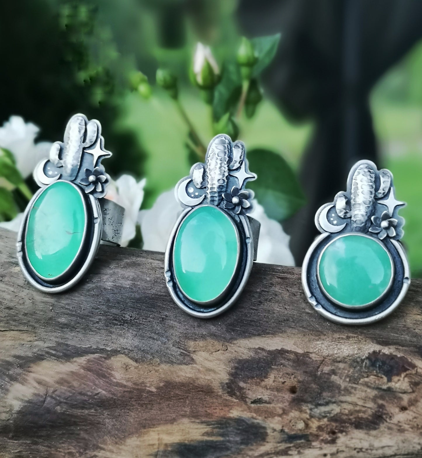 Saguaro Ring with Chrysoprase 6.75 US