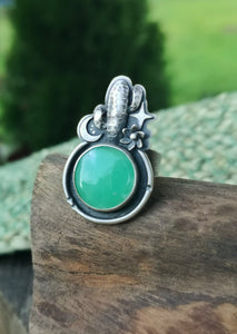 Saguaro Ring with Chrysoprase 8.5 US