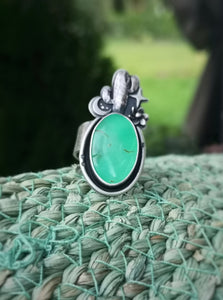 SALE: Saguaro Ring with Chrysoprase 9.25 US