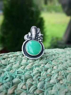 Saguaro Ring with Chrysoprase 8.5 US