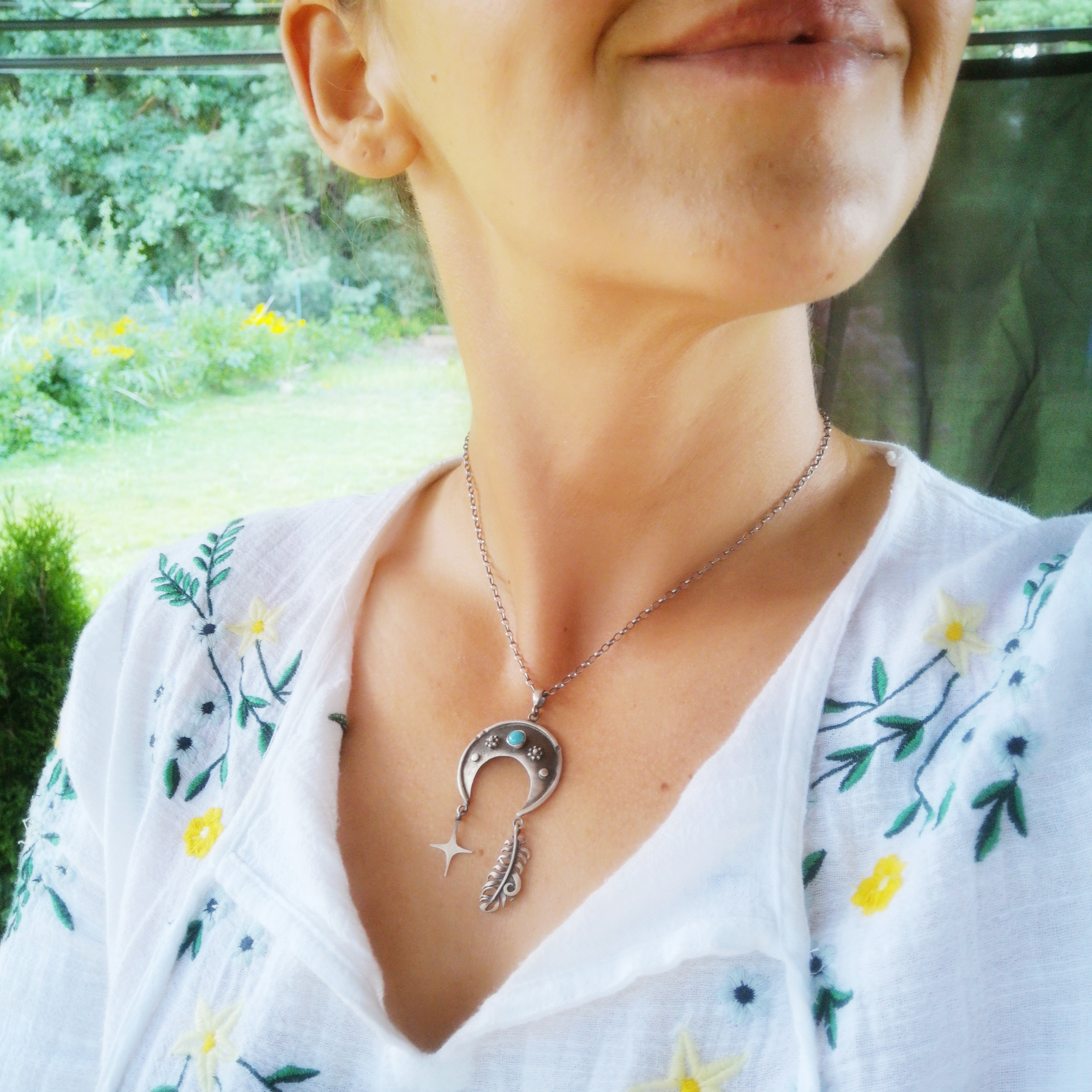 The Moon Necklace - Sleeping Beauty Turquoise Necklace