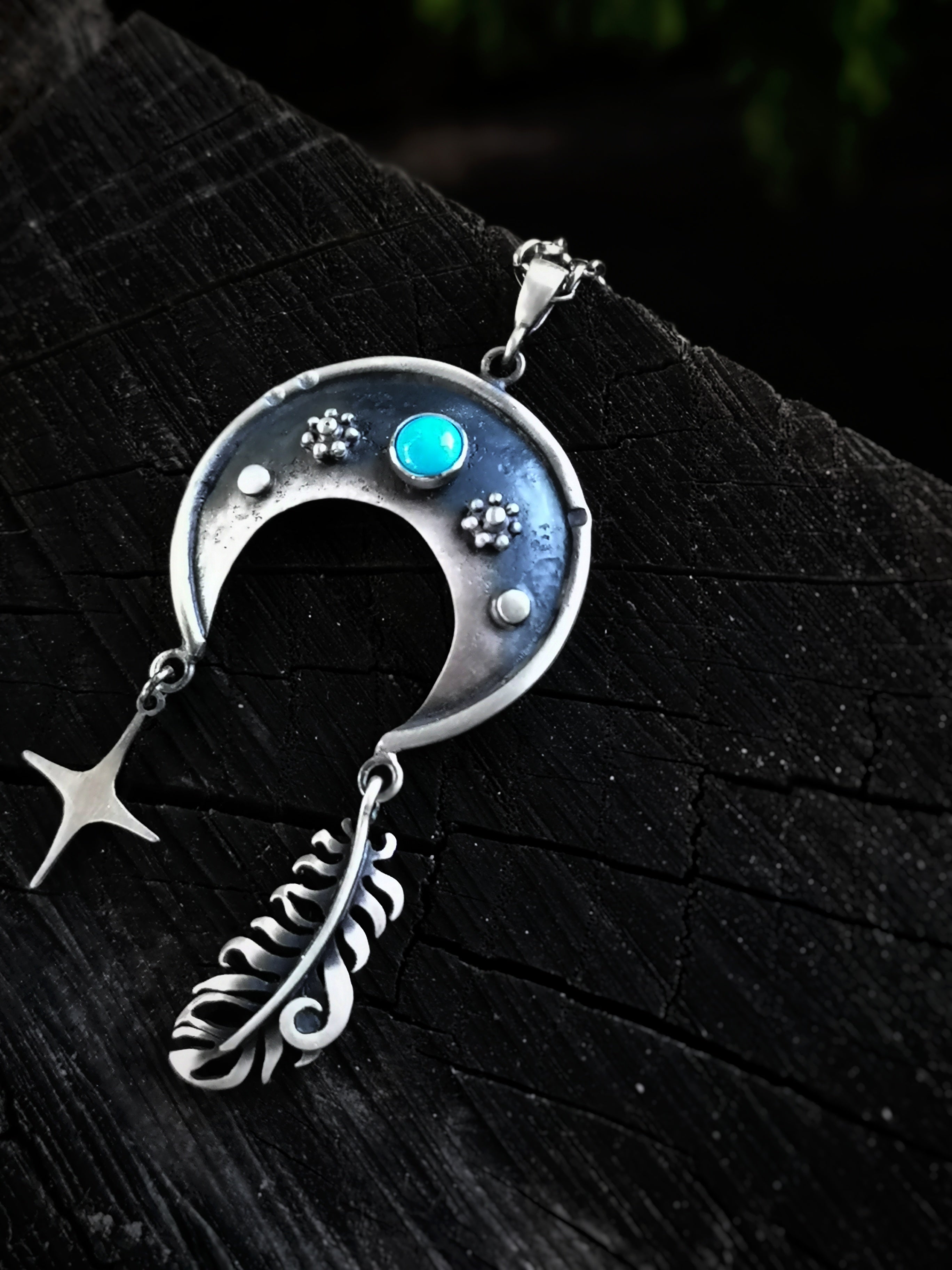The Moon Necklace - Sleeping Beauty Turquoise Necklace