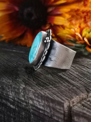 SALE: The Bloomer Ring - White Water Turquoise 8.5 US