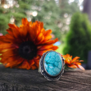The Bloomer Ring - White Water Turquoise 7 US