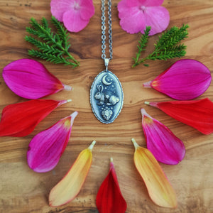 Guardian of the Moon - Silver Rabbit & Moon Necklace