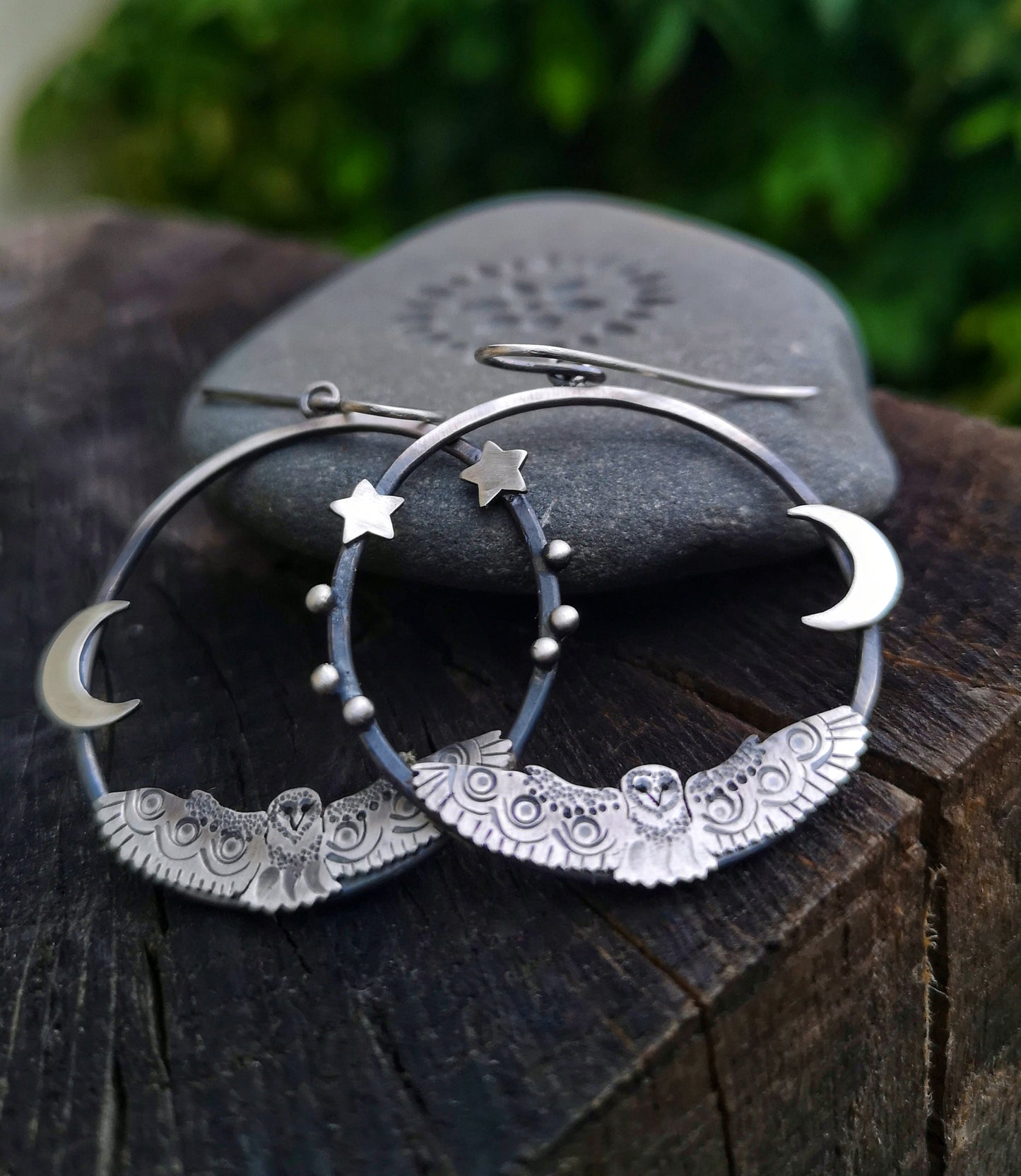 The Owl Hoop Earrings