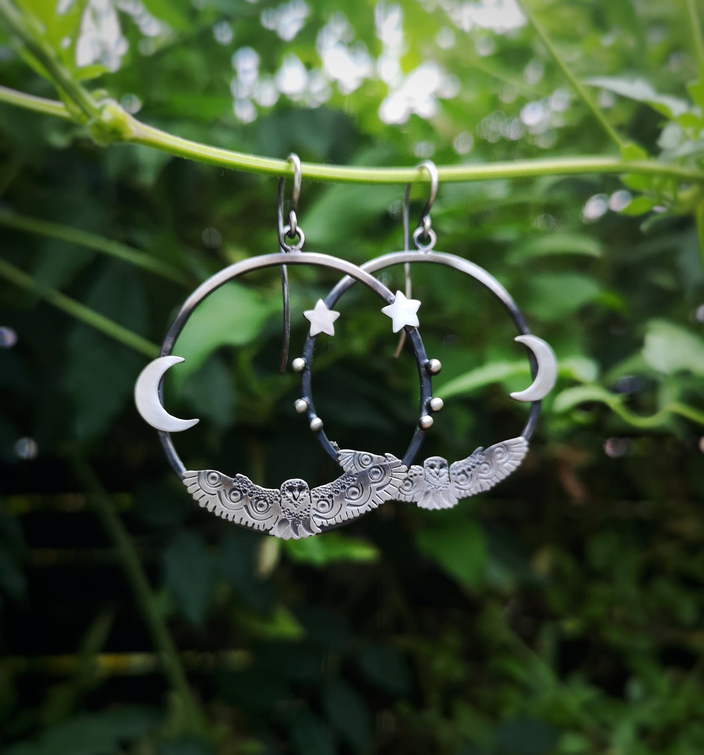 The Owl Hoop Earrings