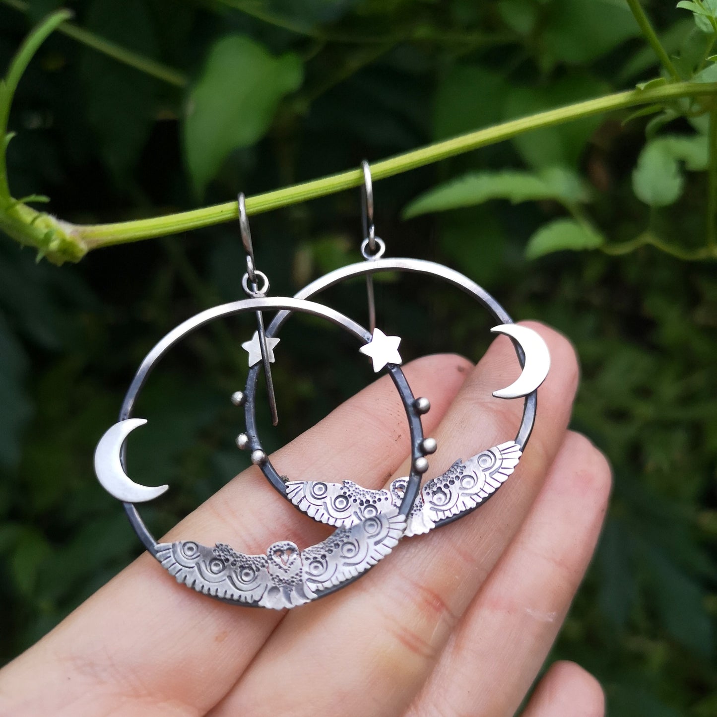 The Owl Hoop Earrings
