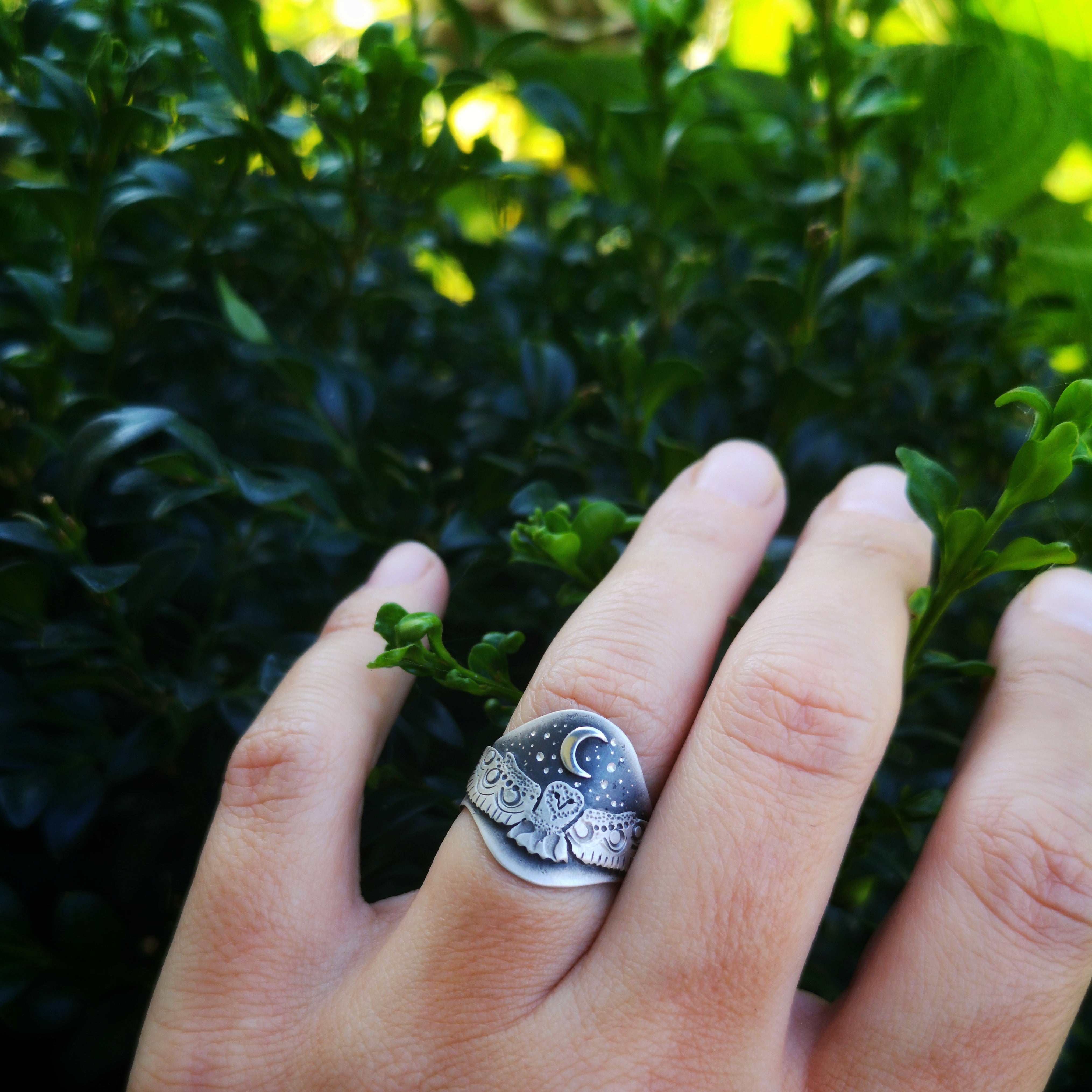 RESERVED - MADE TO ORDER The Barn Owl Ring - Totem Owl Ring