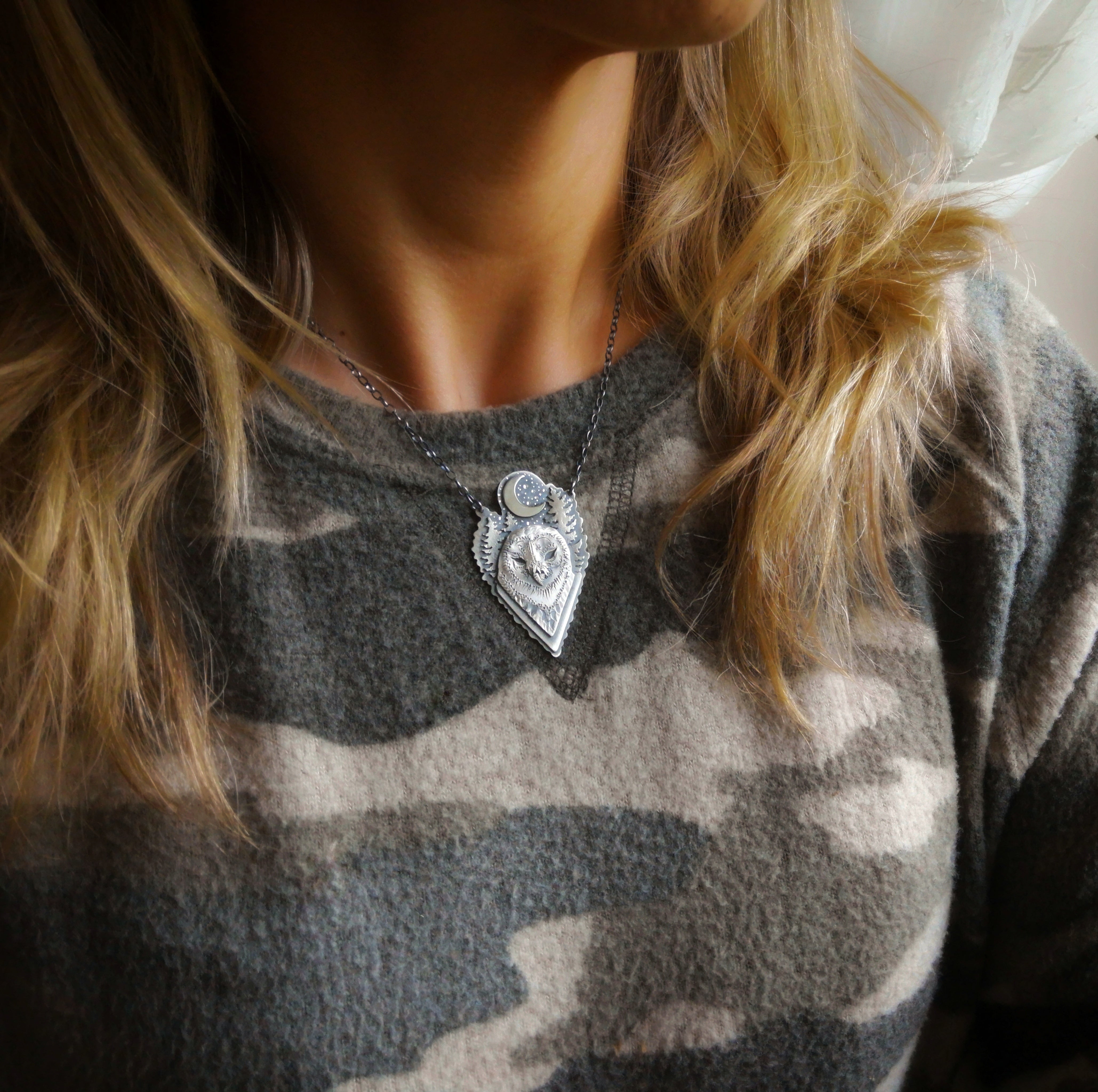 The Barn Owl Necklace - Totem Owl Necklace