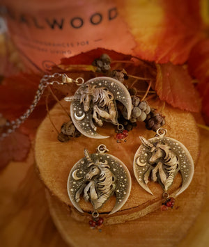 The Autumn Unicorn Necklace -  Unicorn Sapphire Necklace