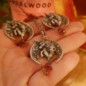 The Autumn Unicorn Necklace -  Unicorn Sapphire Necklace