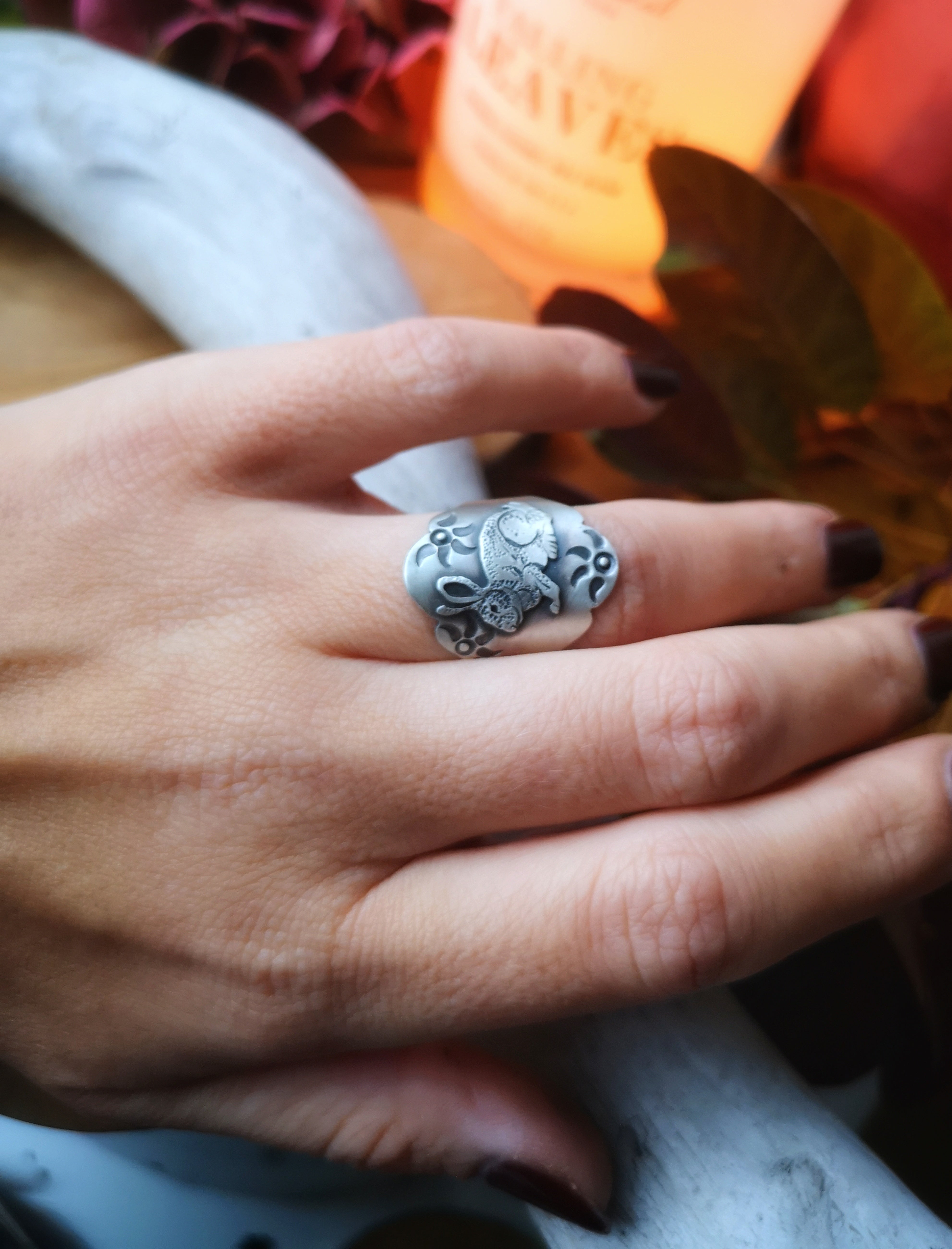 Nature's Whisper Ring - Bunny Totem Ring 8.5 US