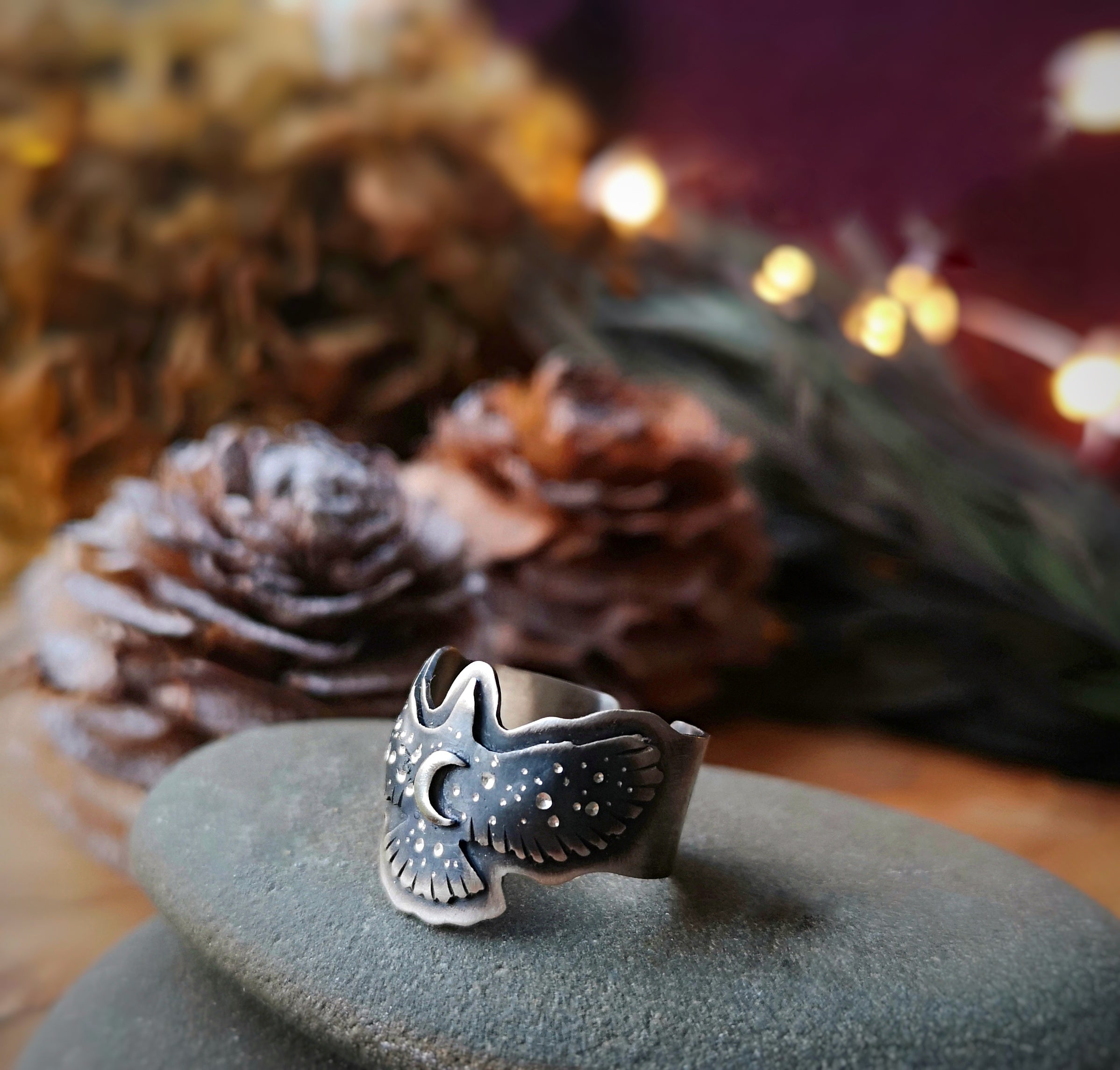 Hawk Medicine Ring - Adjustable Band