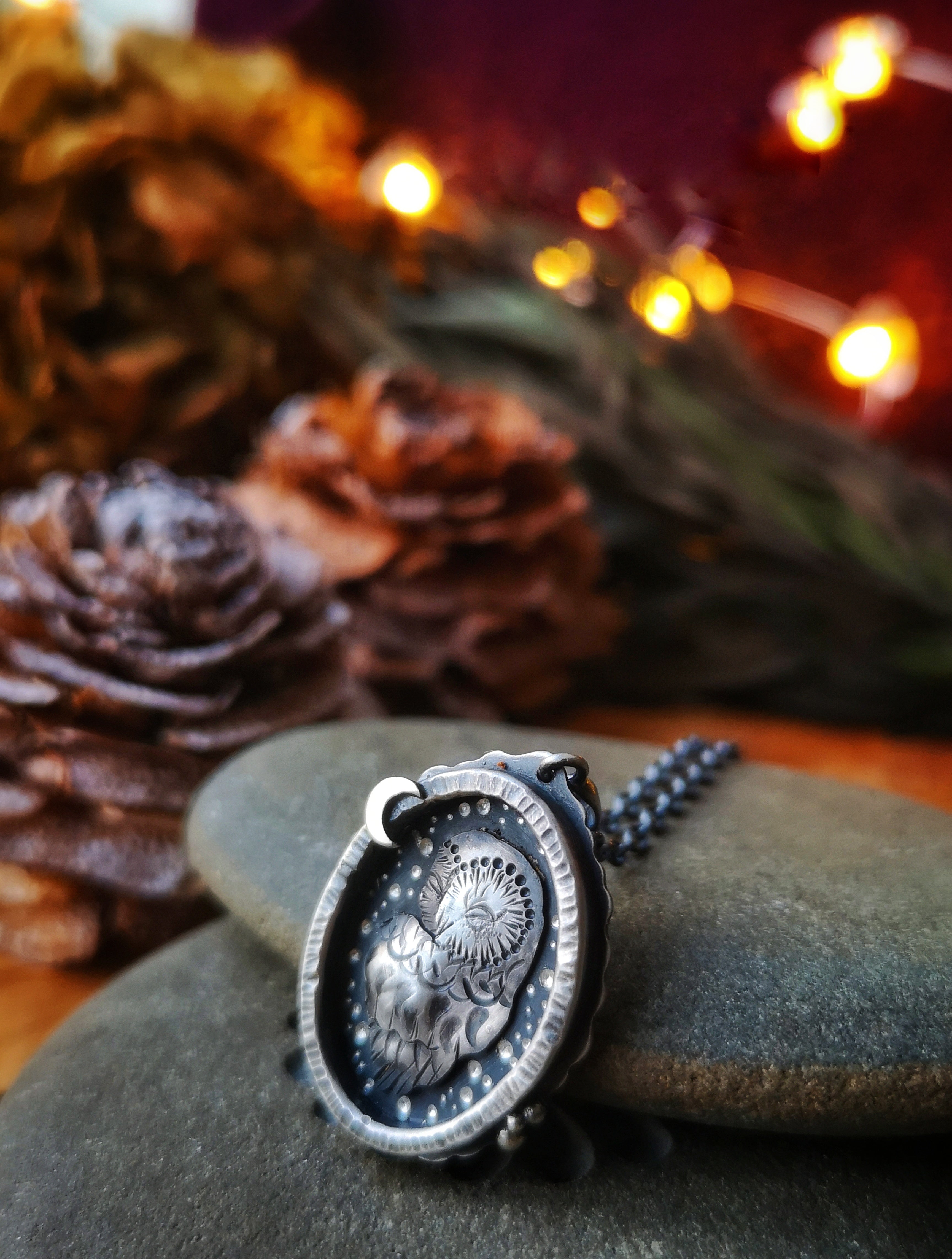 The Barn Owl Shadowbox Necklace