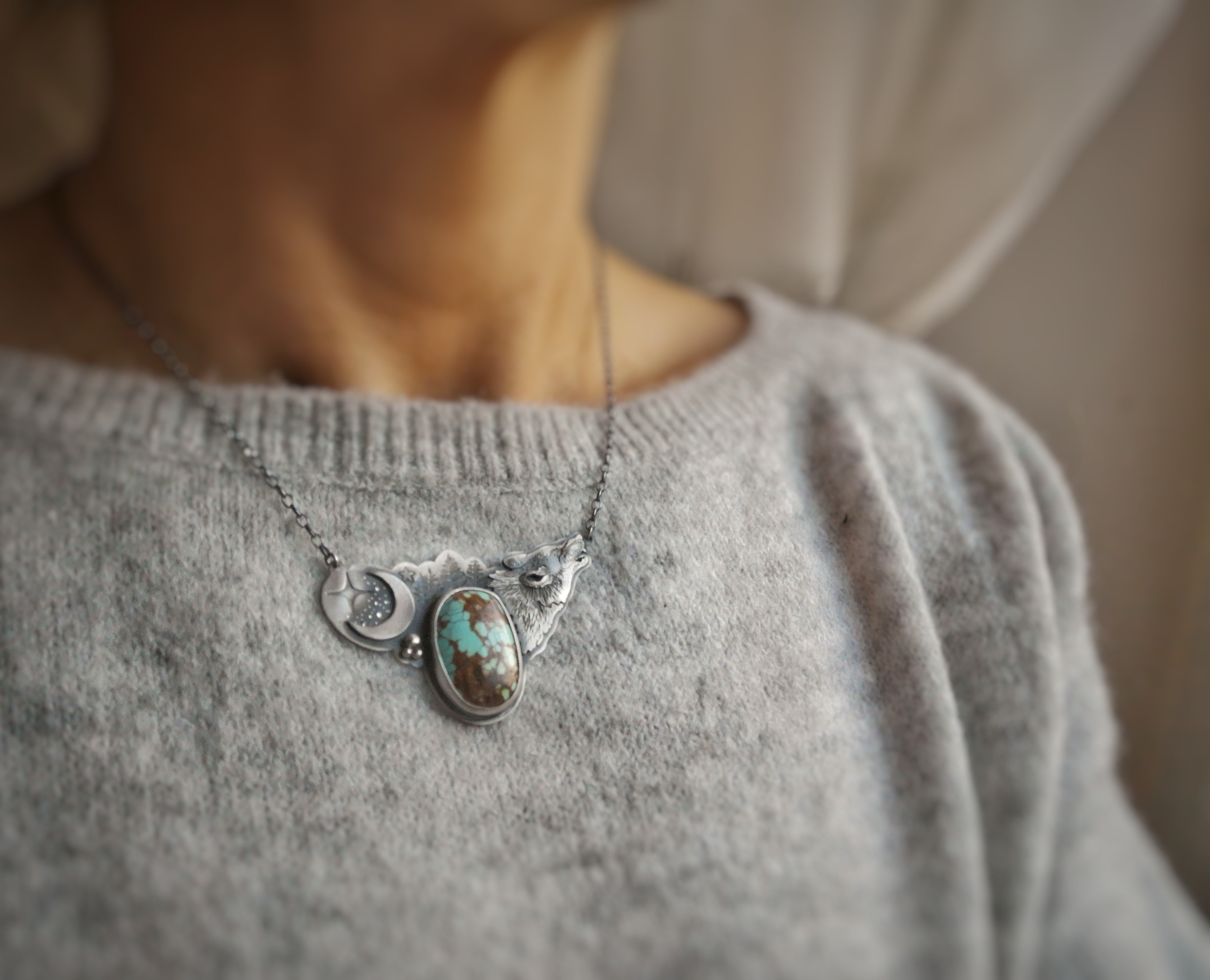 The Wolf- Number 8 Turquoise Necklace