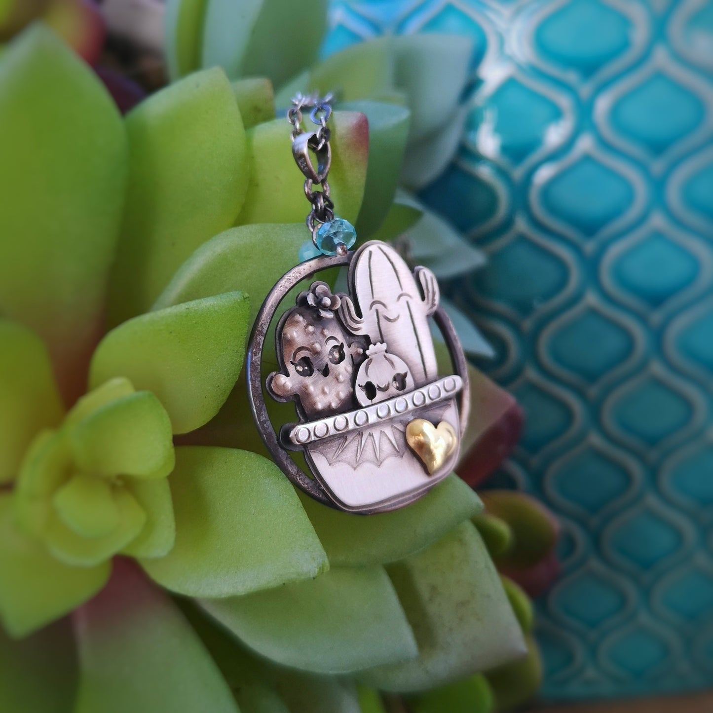 Strong Together Necklace-Cactus Family Necklace