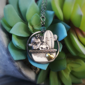 Strong Together Necklace-Cactus Family Necklace