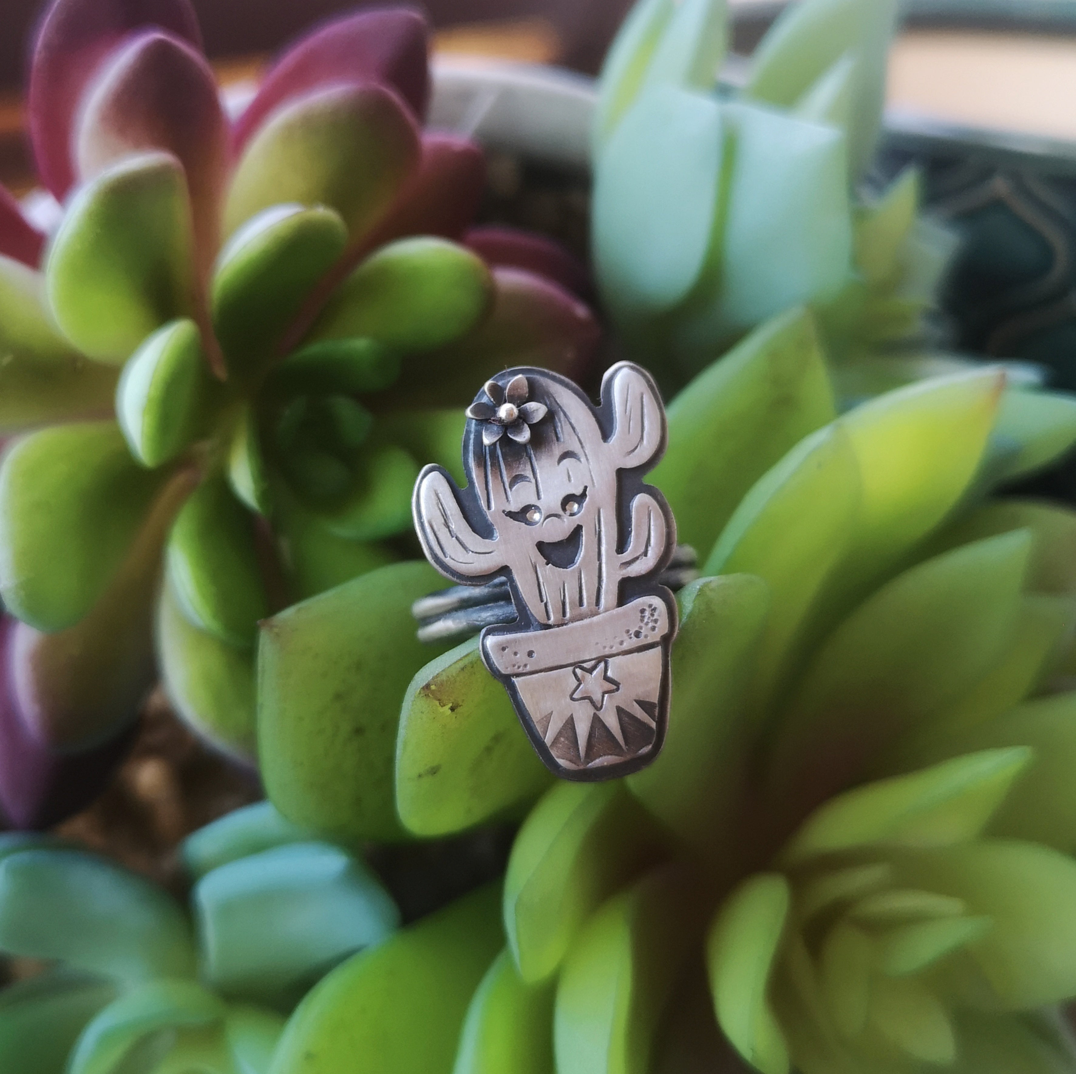 Happy Cactus Ring