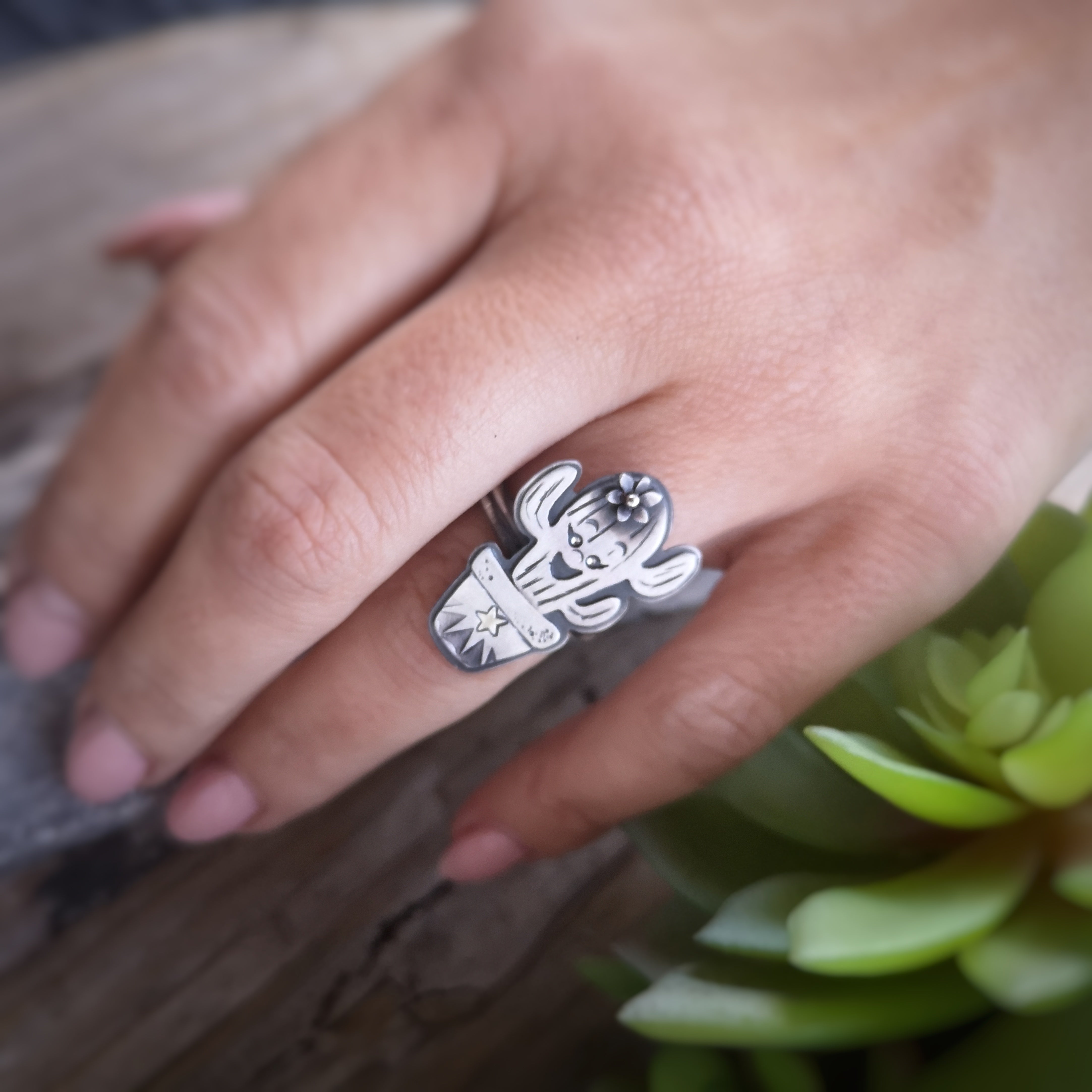 Happy Cactus Ring