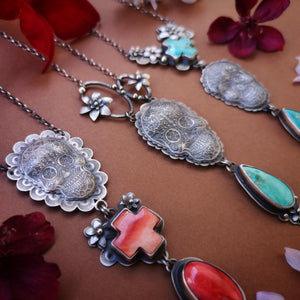 Skull Necklace -  Spiny Oyster Cross