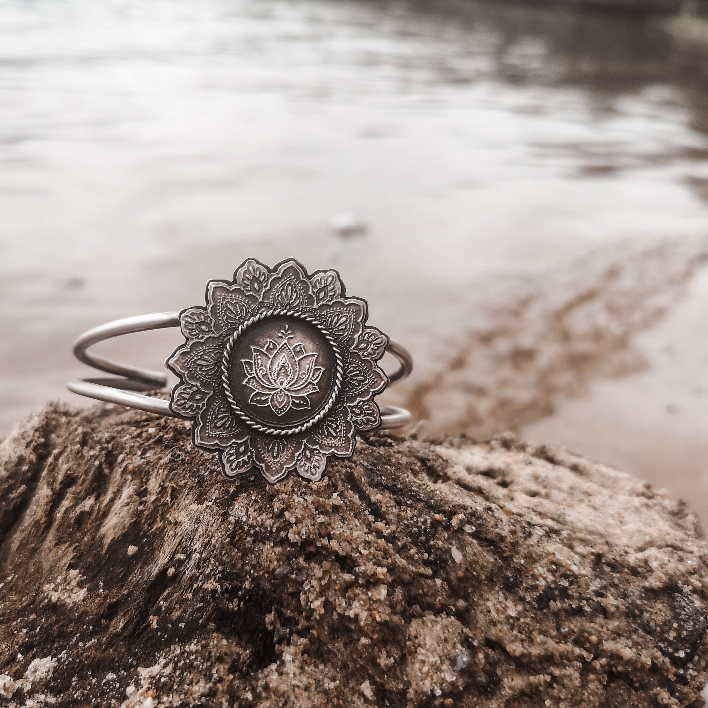 The Mandala & Lotus Cuff Bracelet