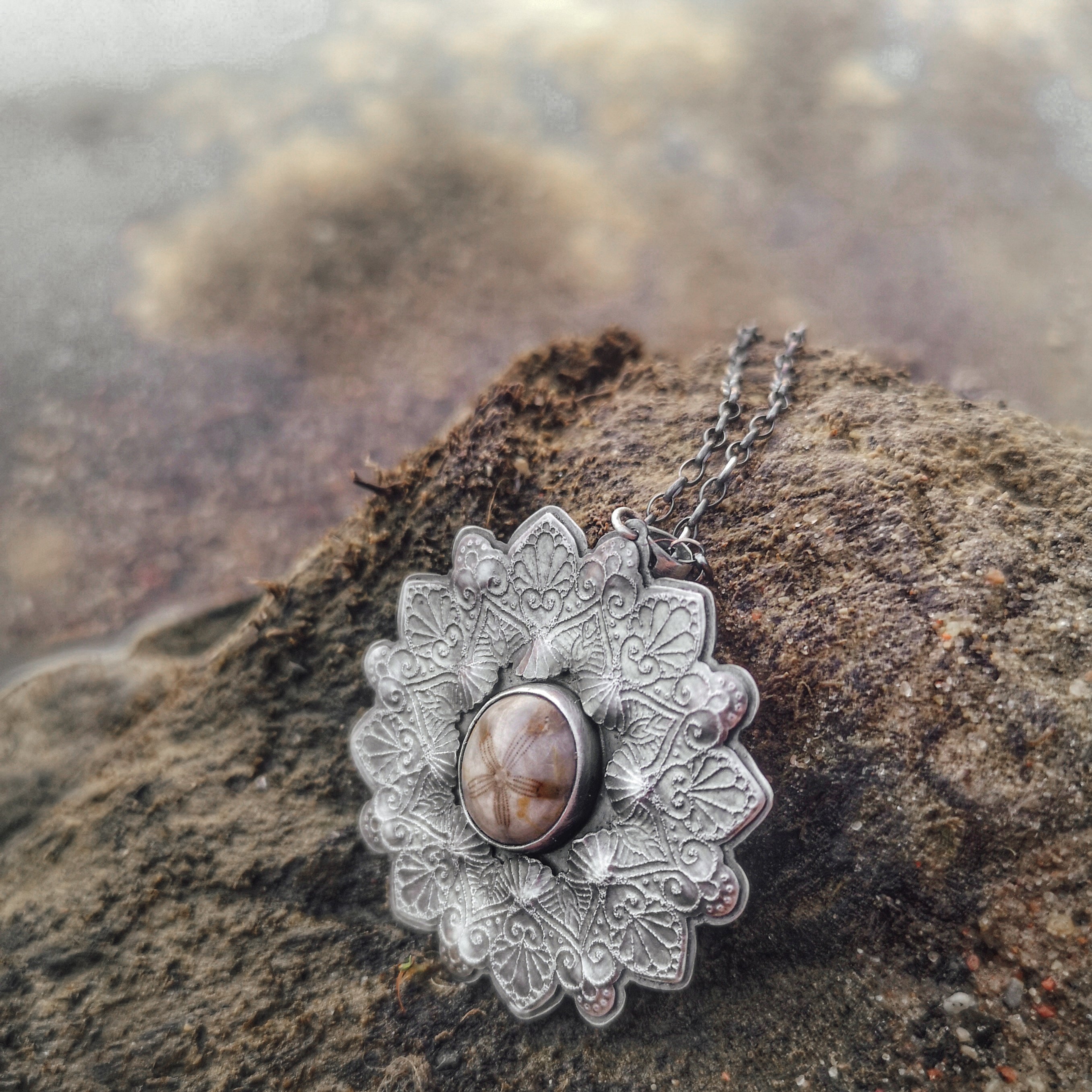 The Large Mandala & Sea Biscuit Necklace