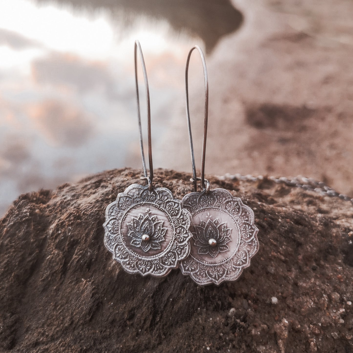 The Mandala & Lotus Earrings