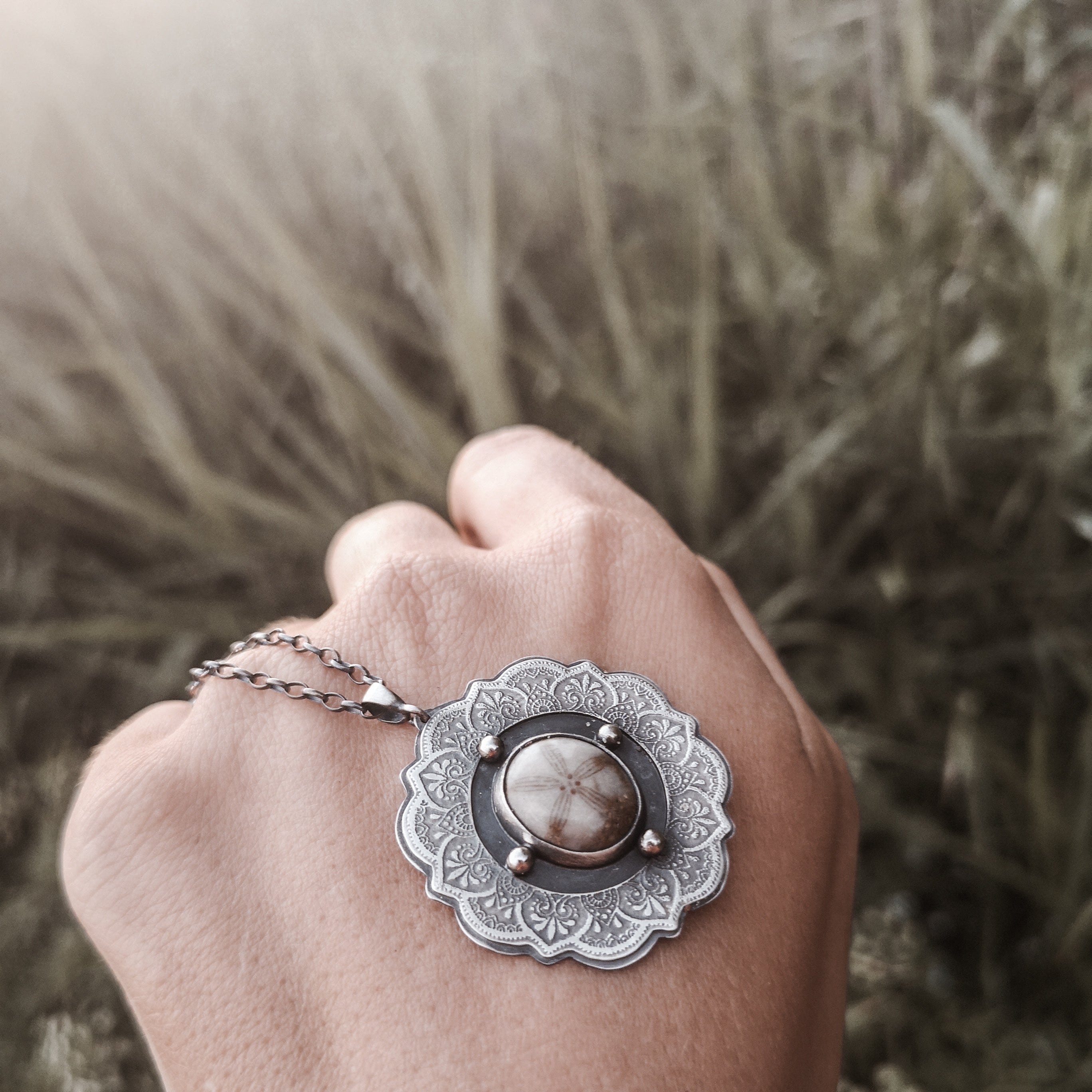 The Mandala & Sea Biscuit Necklace I