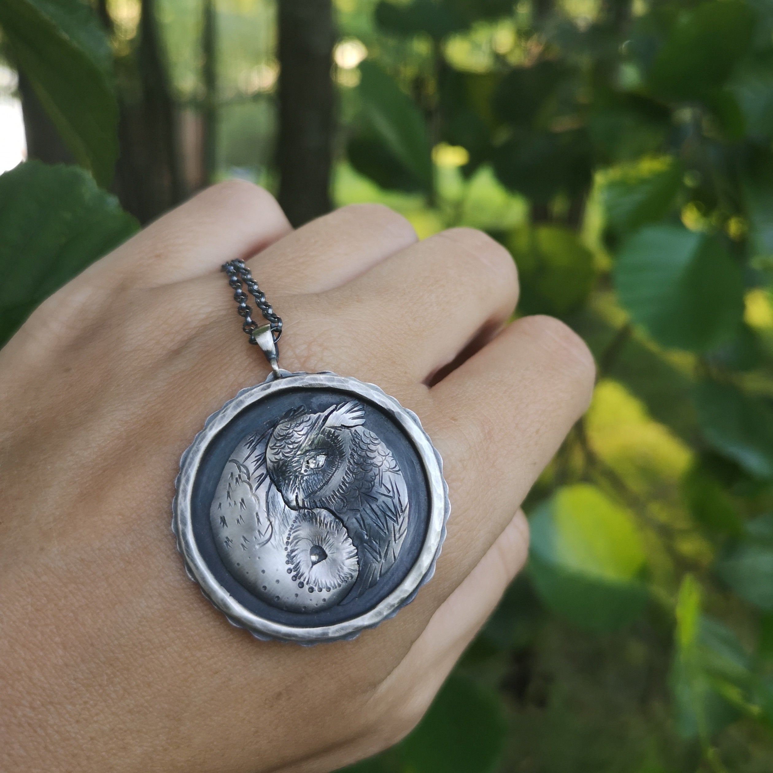 The Yin Yang - Owls Necklace