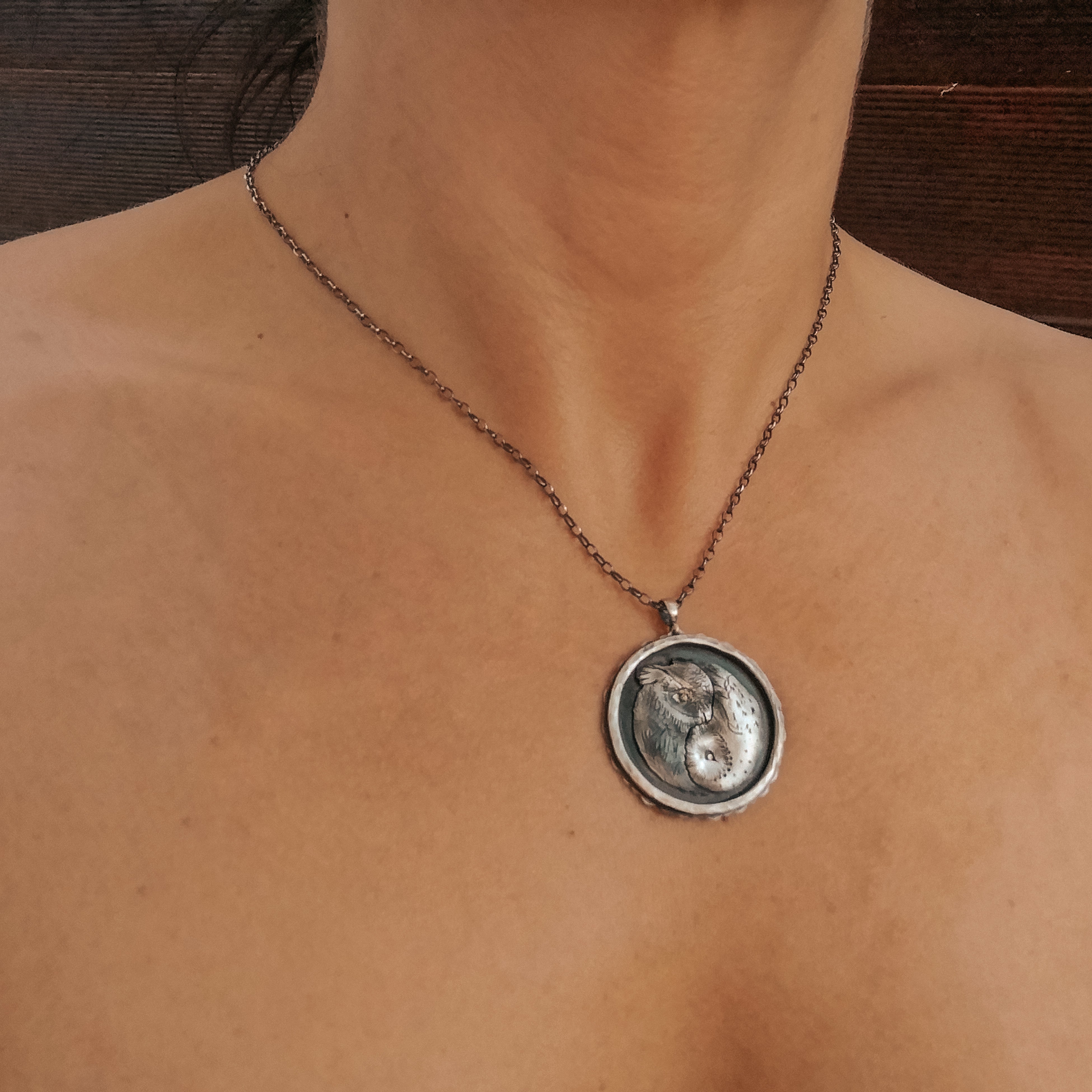 The Yin Yang - Owls Necklace