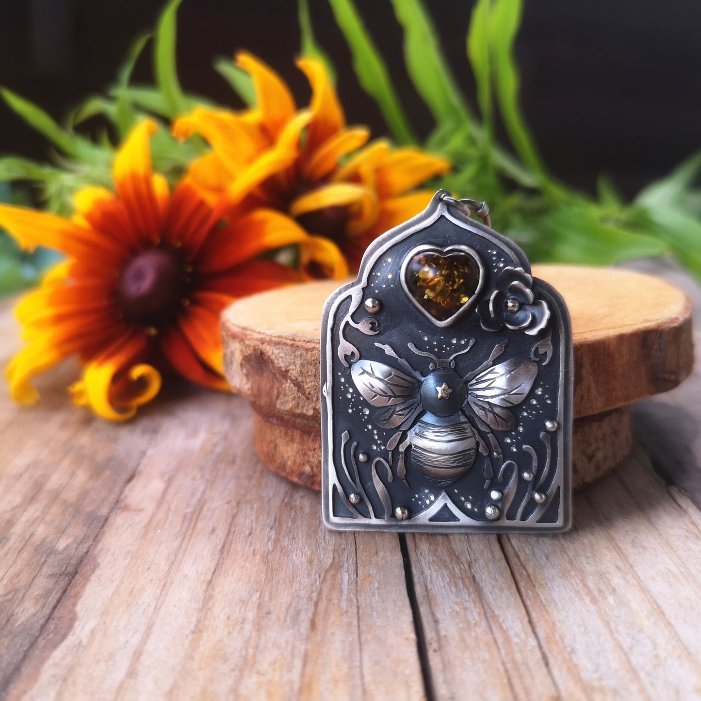 The Song of The Bees Necklace with Baltic Amber