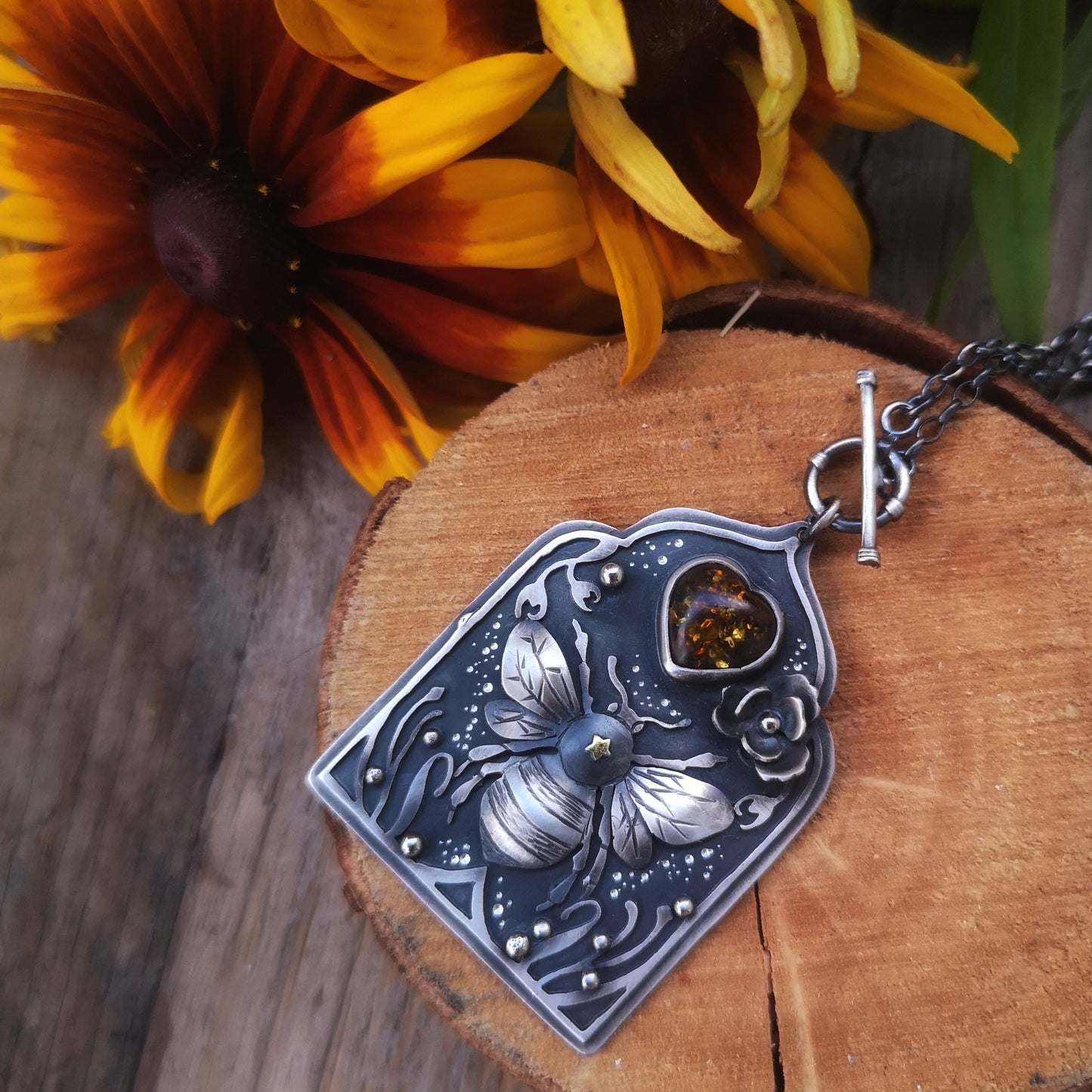 The Song of The Bees Necklace with Baltic Amber