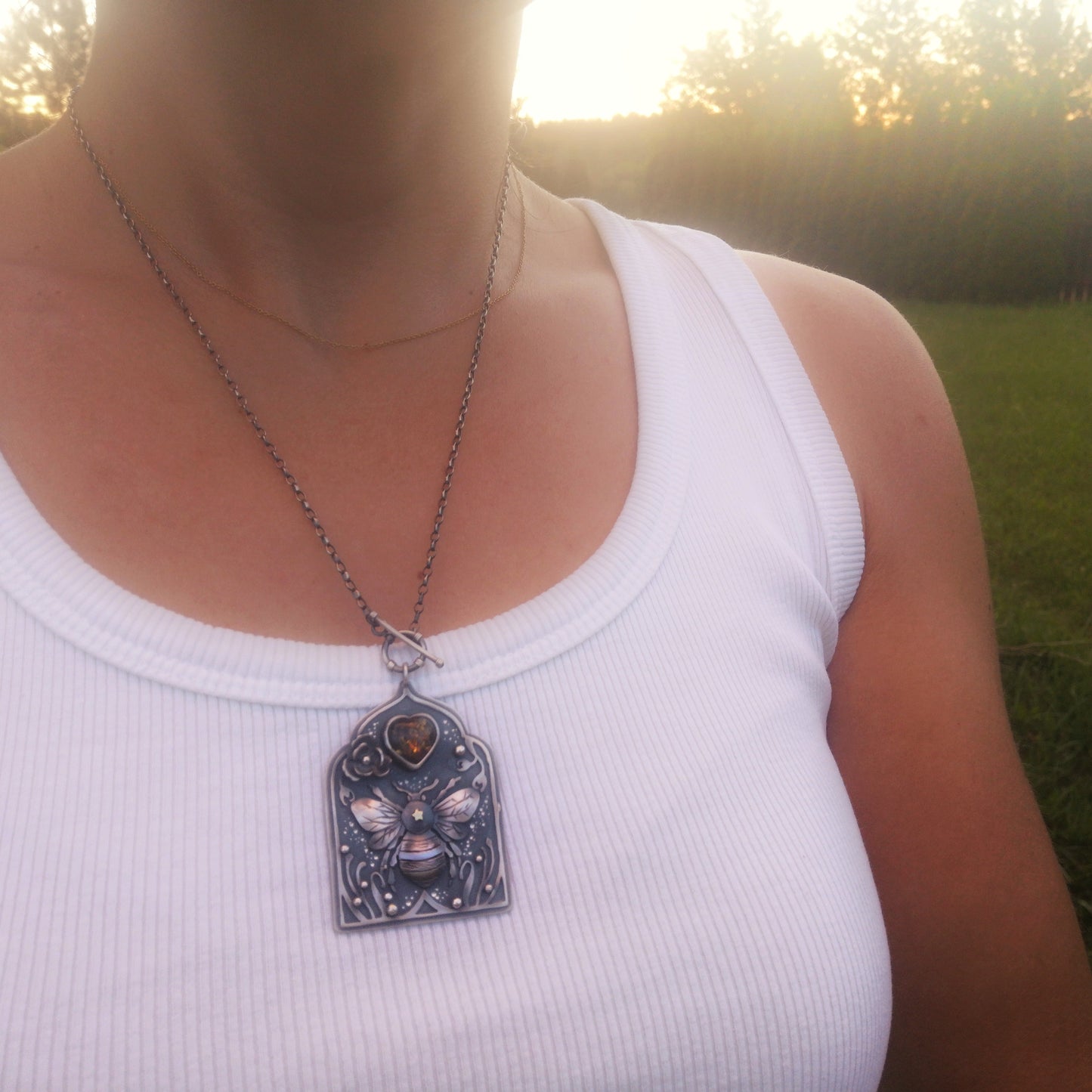 The Song of The Bees Necklace with Baltic Amber