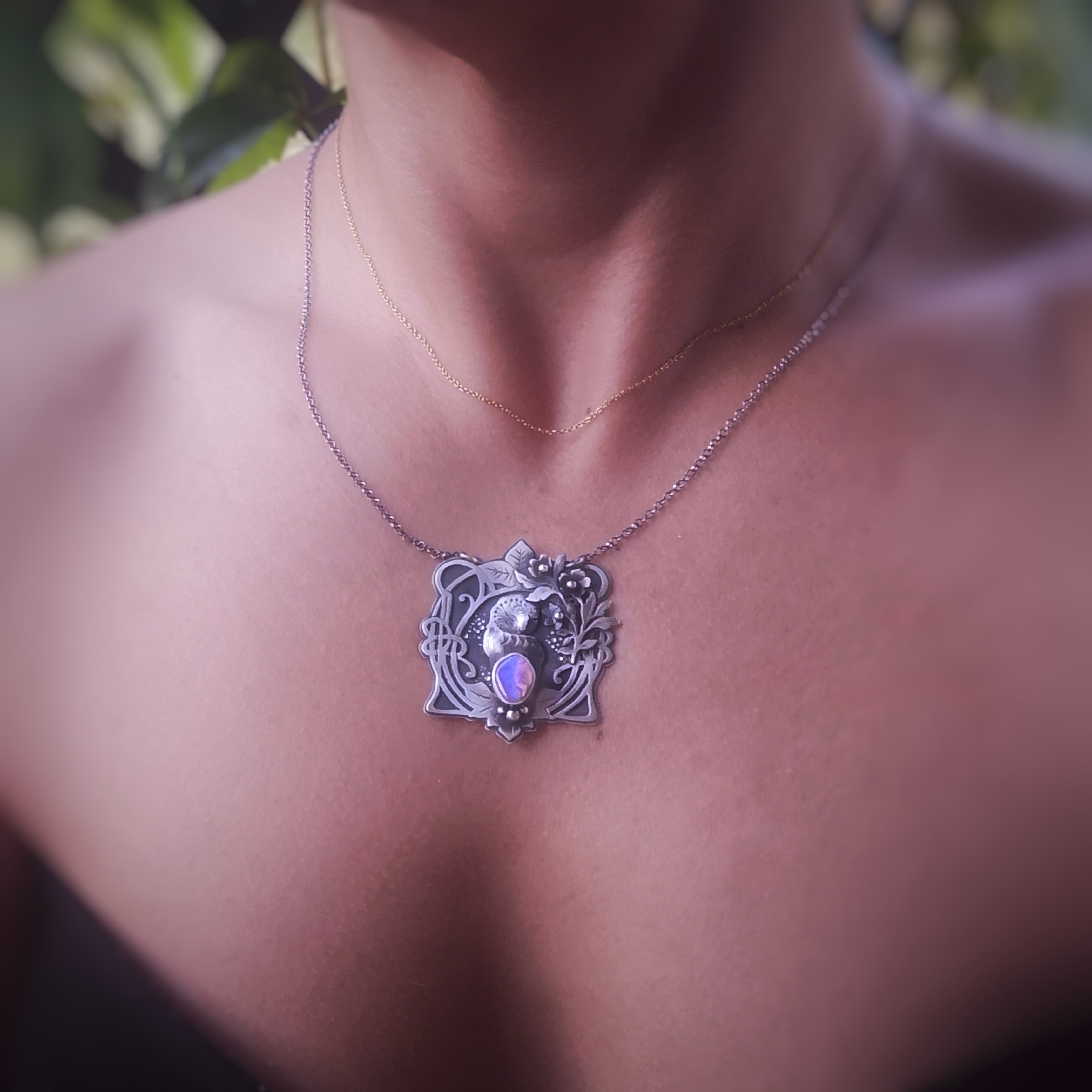 The Sleeping Owl & Australian Opal Necklace