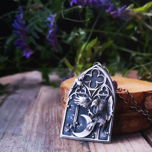 The Raven In The Gothic Window - Necklace