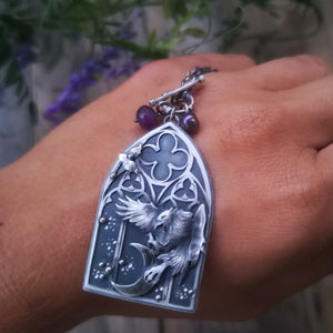 The Raven In The Gothic Window - Necklace